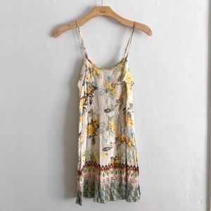 Yellow and Mint Floral Summer Dress